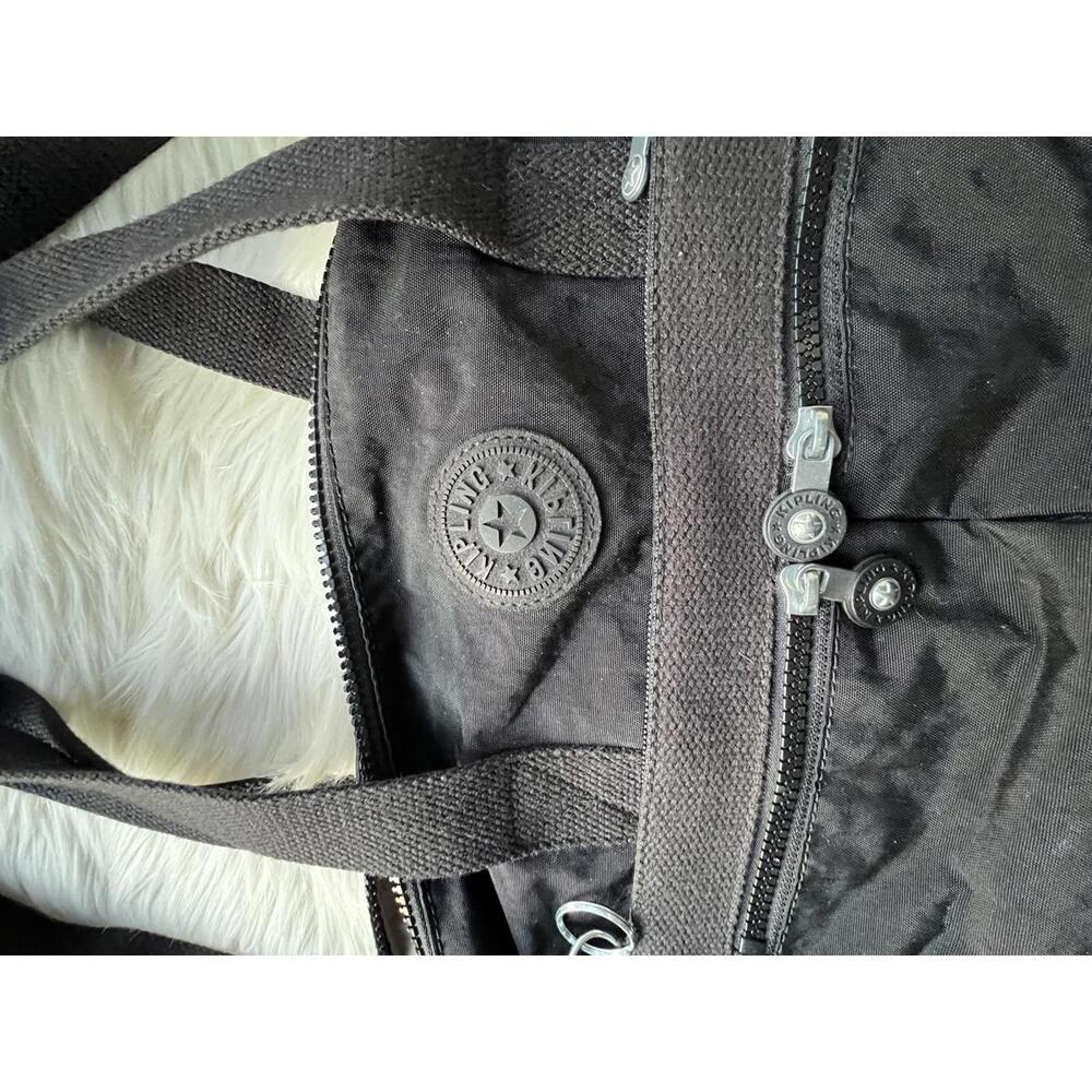 Kipling Black Nylon Shoulder Bag with Adjustable Straps